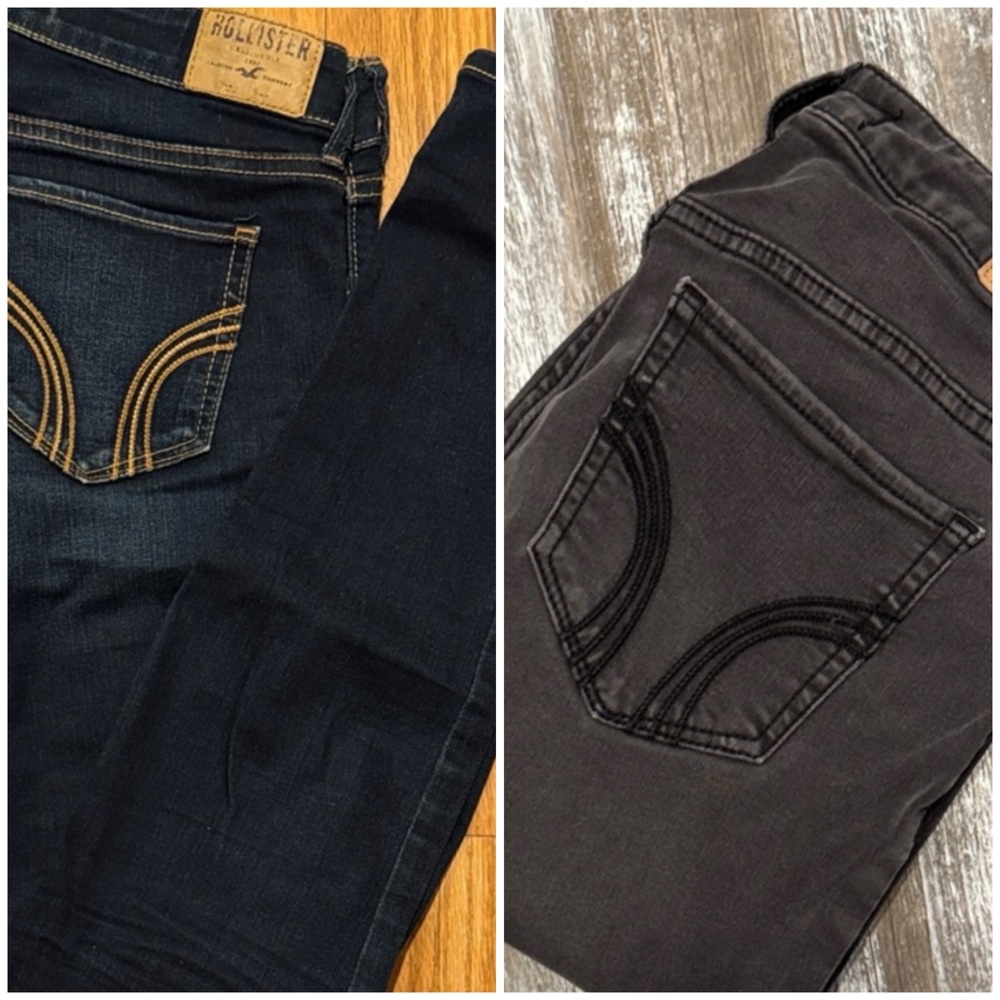 Hollister Dark Wash and Charcoal Jeans